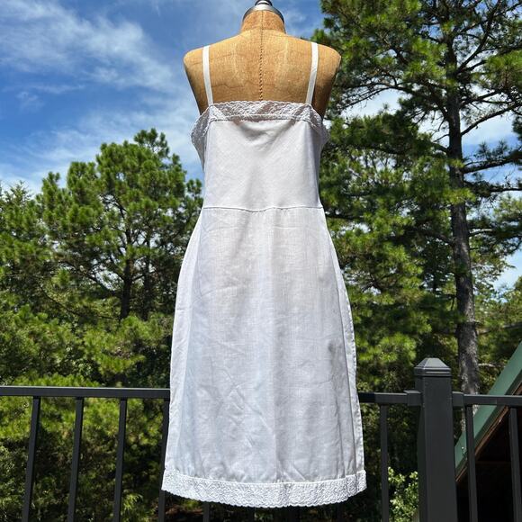 Vintage 50s/60s Sears Eyelet Sweetheart Coquette Mini Slip Dress S M - Picture 4 of 5